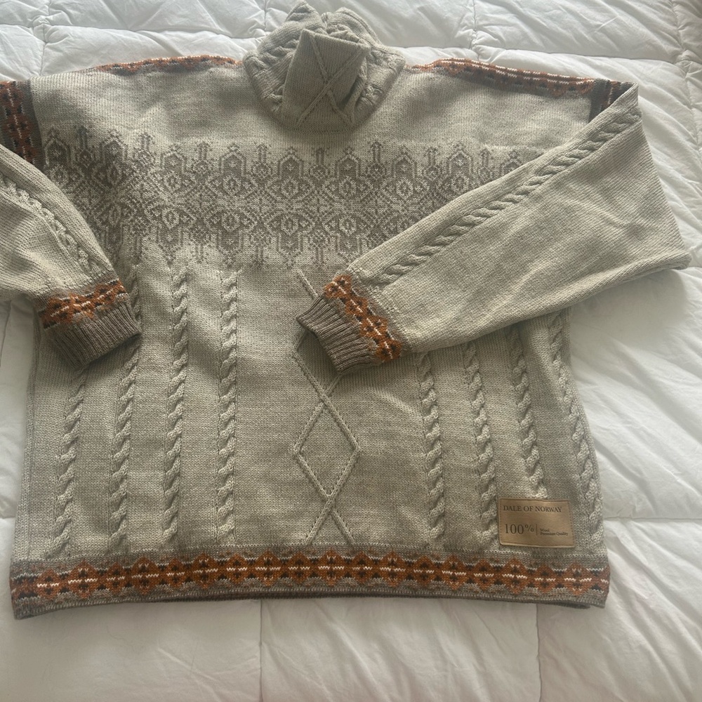 Classic Gray Sweater with Brown Accents